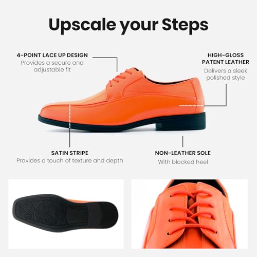 Image of Viotti 179, Casual Dress Oxford Shoes for Men, Satin Striped Lace-Ups, Men's Business Casual Leather & Satin Shoe, for All Formal Occasions