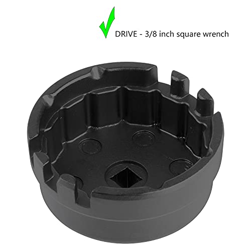Moker Aluminum 64mm 14 Flute Oil Filter Wrench for Toyota Corolla/Prius, Fits 1.8L Engines