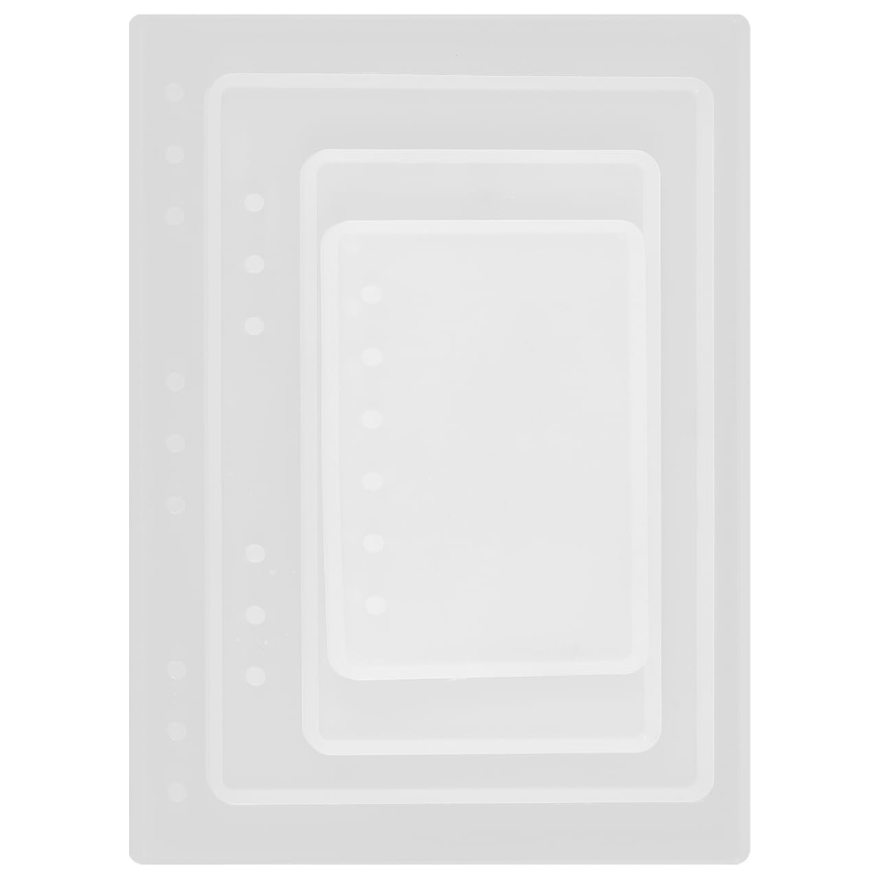 STOBOK 4 StüCk Diy Notizbuch Silikonformen, Epoxidharz GießForm Set FüR A5 A6 A7 B5, Kristall Harzform FüR BuchumschläGe, Tragbare Und Flexible Silikonform FüR Bastelprojekte