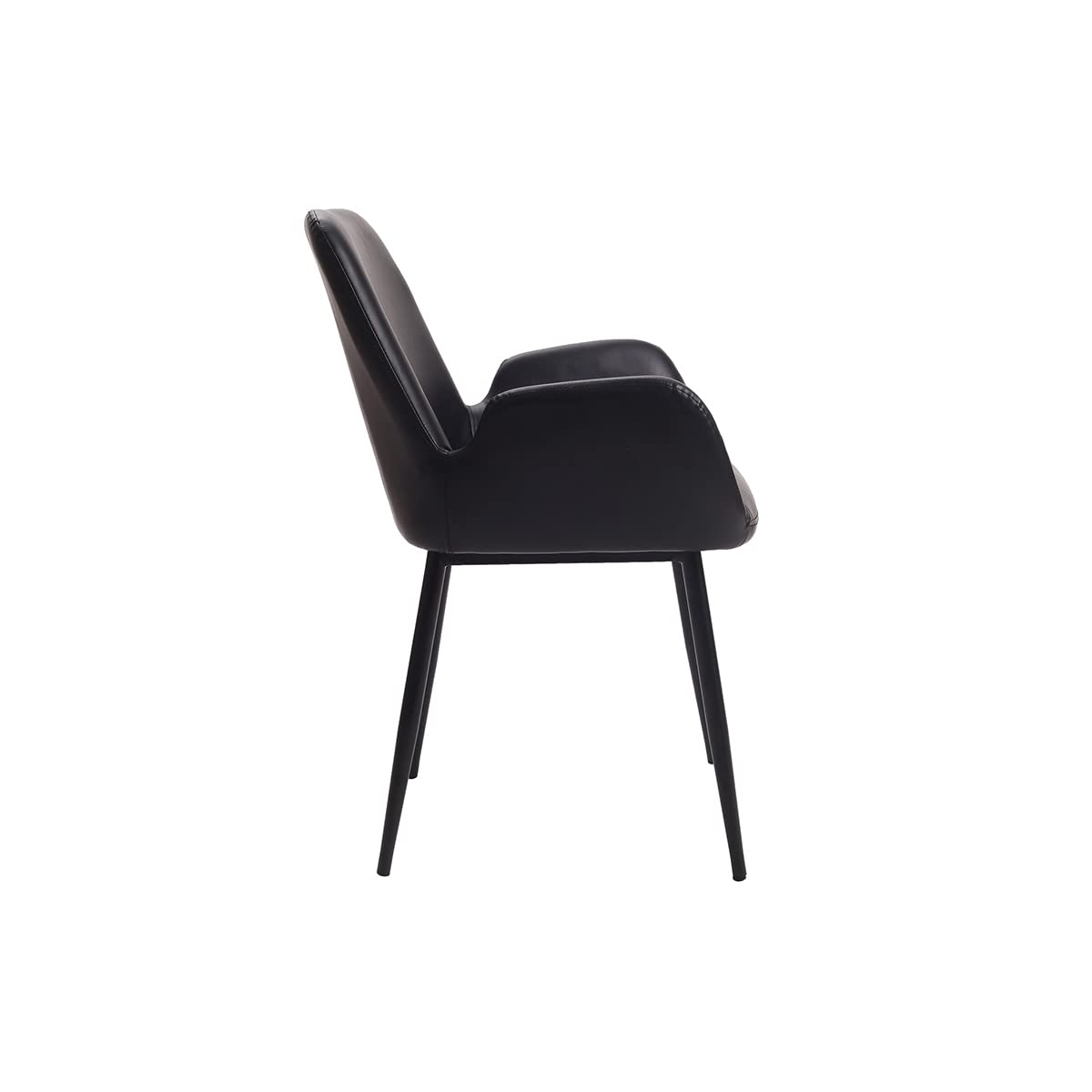Miliboo Sillones Vintage Negros con Patas Metal Negro (Lote de 2) TIKA
