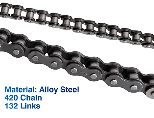 420 Motorcycle Chain - 420 Standard Roller Chain 132 Link + Chain Breaker For 110Cc 125Cc Dirt Pit Bike Atv Quad Go Kart Scooter Mini Bike #TOP1