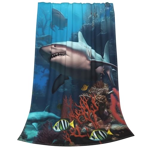 Couverture flanelle requin aux finitions soignees pour deco premium - 3