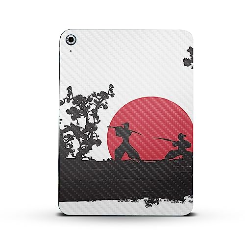 Image of MightySkins Carbon Fiber Skin Compatible with Apple iPad 10.9 inch 10th Gen (2022) Full Wrap Kit - Nihon Samurai | Protective, Durable Textured Carbon Fiber Finish | Easy to Apply | Made in The USA