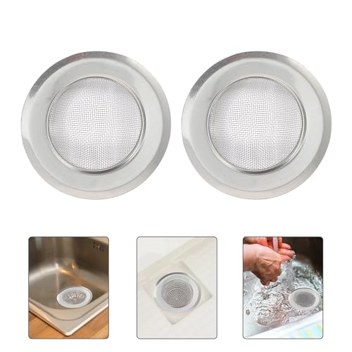 Image of 2PCS Kitchen Sink Strainer Stainless Steel, Kitchen Sink Drain Strainer Premium Fine Mesh Sieve Filter Basket with Anti-Clogging Technology Rust-Resistant, Easy Clean (Pack of 2)
