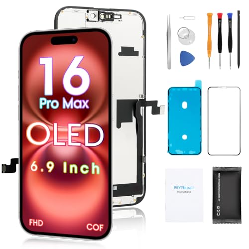 for iPhone 16 Pro Max Screen Replacement 6.9 3D Touch Display Full Repair kit Digitizer Assembly with Tools Set Tempered Glass Instruction
