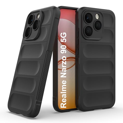 Image of Zapcase Back Case Cover for Realme Narzo 90 5G | Compatible for Realme Narzo 90 5G Back Cover | Liquid Silicon Magic Case for with Camera Protection | Black
