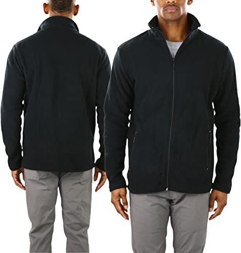 Image of ToBeInStyle Men's Zip Up Long Sleeve High Collar Polar Fleece Jacket