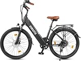 ESKUTE Bicicletta elettrica C100 Plus, bicicletta elettrica da 26 pollici, motore posteriore da 250 W, batteria intercambiabile da 36 V 13 Ah, fino a 80 km, display LCD, bici da città elettrica per