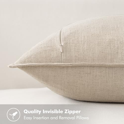 Neutral Boho Farmhouse Pillow Covers 24x24 Inch Pack of 2 for Livingroom Home Decor