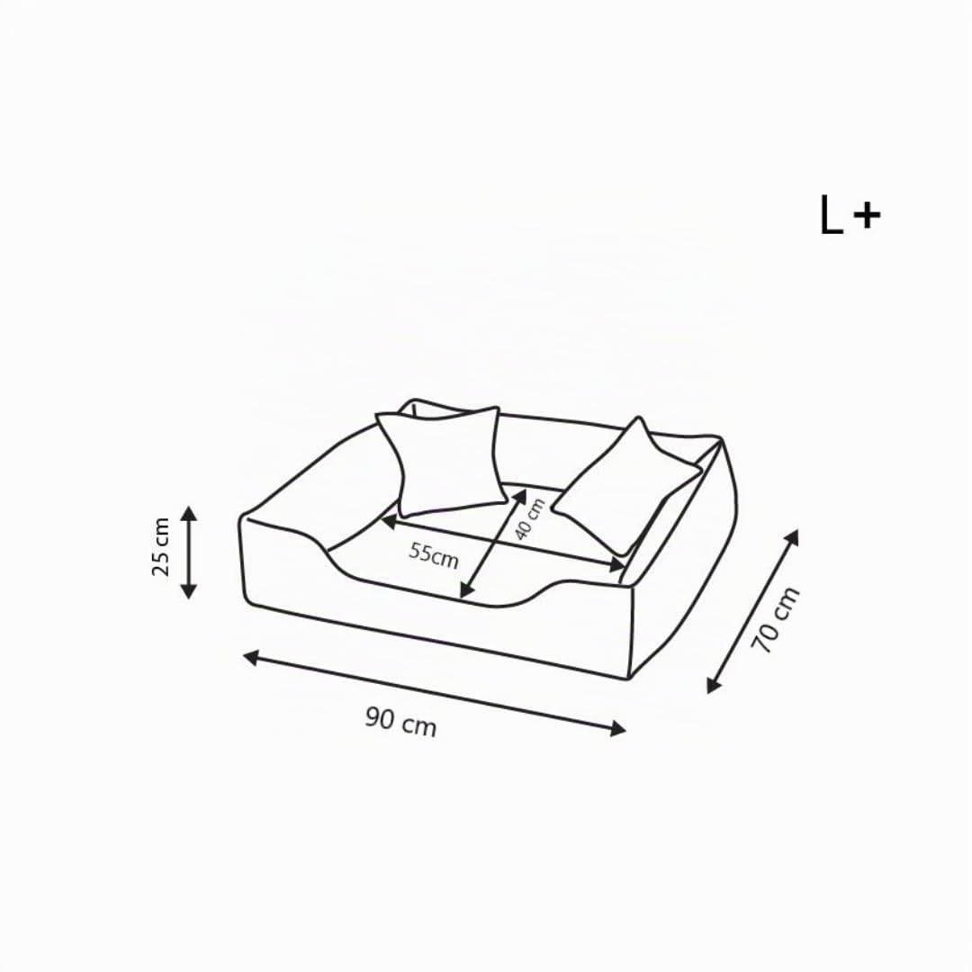 Orthopädisches Hundebett Max Grosse Mittelgroße Kleine Hunde - Hundekissen Hundesofa aus Kunstleder - Memory Foam Langlebig Abriebfest Reißfest (L+|90x70cm, Grau)