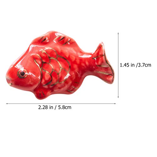 ABOOFAN 2Pcs Cerâmica Pauzinhos Titular Red Goldfish Em Forma de Titular Suporte Faca de Jantar Colh