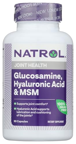Glucosamine MSM Natrol : 90 gélules d'acide hyaluronique pour le soin et le confort des articulations