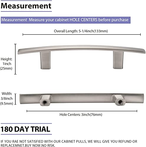 Homdiy 3In Cabinet Handles Brushed Nickel 30 Pack Cabinet Pulls - Hd1003Bss Cabinet Hardware Arch Drawer Pulls Solid Dresser Drawer Handles Cabinet Pulls Modern Drawer Pulls #TOP1