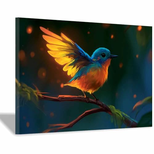 Impression sur toile oiseau brillant PUQAAEO tableau moderne encadré 40x60