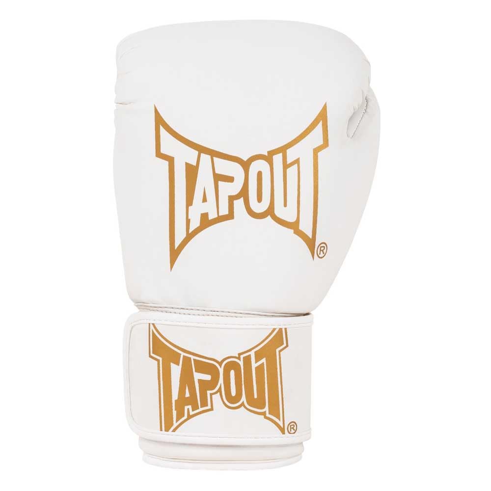 Tapout Guantes de Boxeo de Piel sintética (1 par), Color Blanco y Dorado