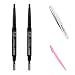ETEDES Crayon à sourcils Remplissage et peluche de maquillage, 2 marqueurs à sourcils, brun foncé