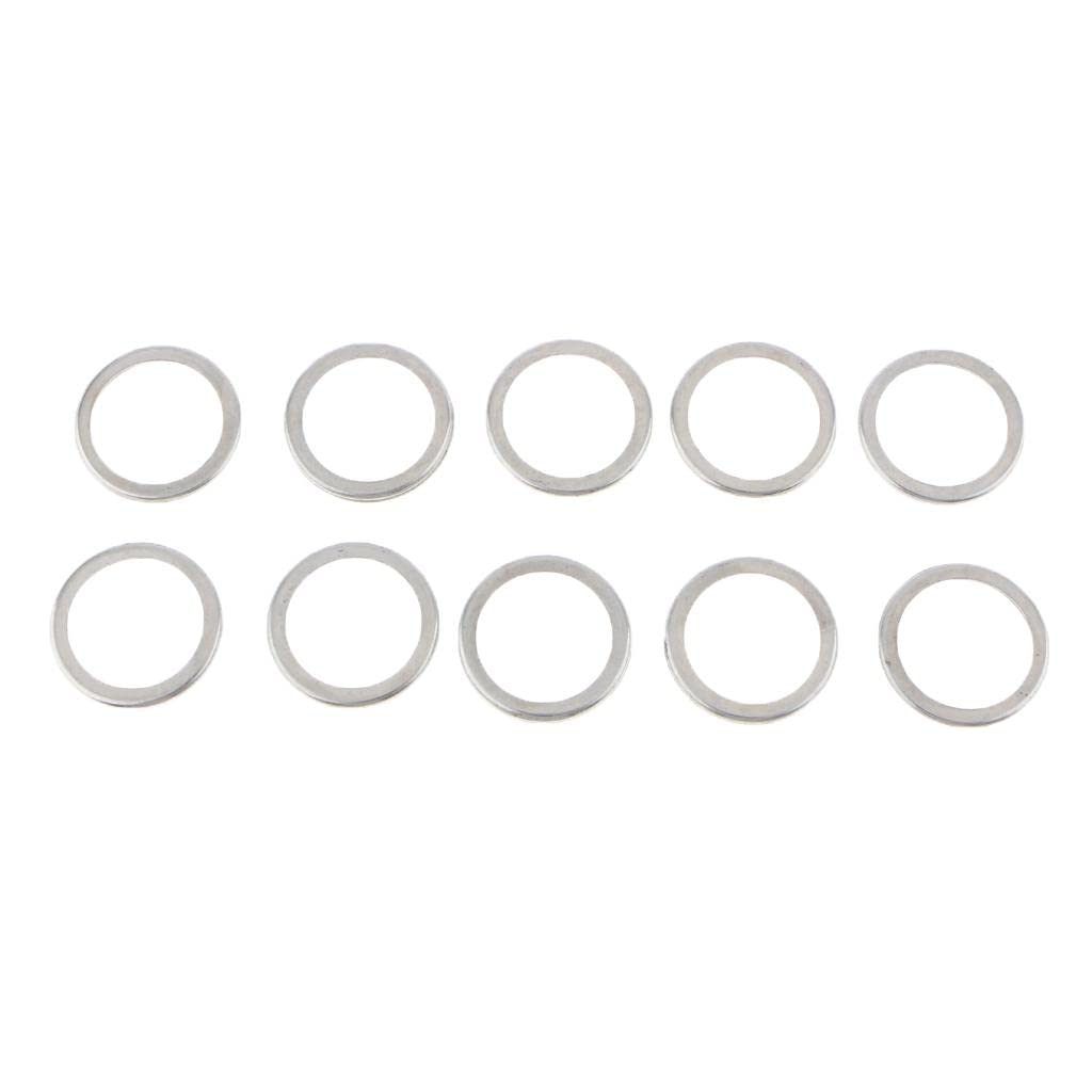 Fashion My Day 10Pcs Metal Oil Drain Plug Crush Washers kets for Silver-image-2