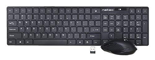 Natec Keyboard + Mouse Set Membrana Stingray Nzb-1440 (Usb (Radio 2.4 Ghz); (Us); Black Color; Optical; 1600 Dpi, 800 Dpi)