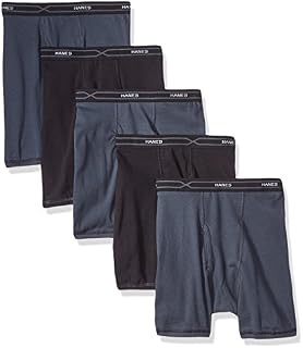 Hanes 5-Pack Men's X-Temp Comfort Cool Boxer Briefs, Black/Gray, Large