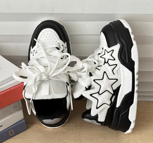 Star Shoes Y2k Sneakers Cute Shoes Chunky Sneakers for Women Anti-Slip Comfort Travel Outdoor Sport Female All-Match Round Toe Slip On for Daily Wear Girl4