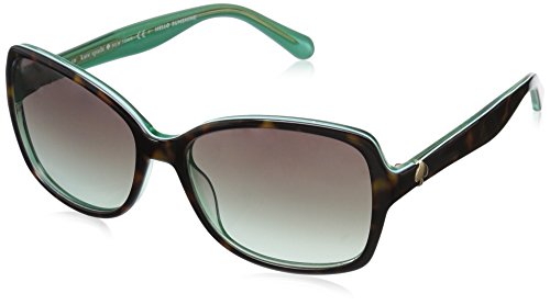 Kate Spade New York womens Ayleen Sunglasses, Havana Green/Gray Gradient Aqua, 56 mm US