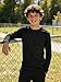 Silenroar Boys Long Sleeve T-Shirts Triblend Tee Shirts Plain Kids Crewneck Thermal Top Moisture Wicking Tshirt(Black,7)