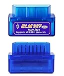 AUELEK OBD2 Diagnostic,Scanner OBD2,Bluetooth OBD2 V1.5 ElM327 Lecteur de Code de Voiture,Outil d'analyse de Diagnostic Automatique Adaptateur OBDII,Plug and Play,Compatible avec Android,iOS, Windows