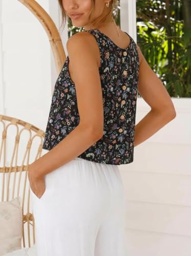 Image of IDEALSANXUN Womens Linen Crop Tank Tops 2026 Spring Summer Sleeveless Tops