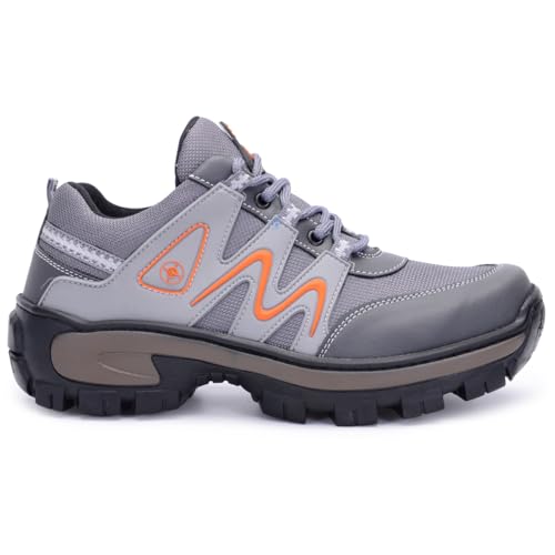 Bota Tênis Adventure Masculino Trilha Motociclismo Adventure Antiderrapante Resistente Conforto (Cinza, BR, Adulto, Numérico, 40)
