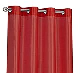 Regal Home Collections 2 Pack Semi Sheer Faux Silk Grommet Curtains - Assorted Colors (Red)