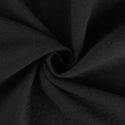 Cotton Linen Pants for Women 2025 Wide Leg Cropped Lounge Trousers Drawstring Elastic Waist Summer Beach Pant Outfits Black Women Trouser Pants XL