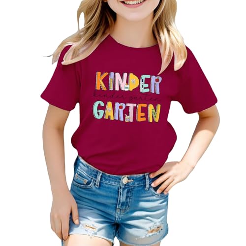 2025 Kindergarten Shirts for Kids, Preschool Girls Boys First Day of School T-Shirt, Student Back to School Clothes4
