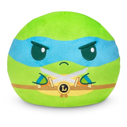 TeeTurtle Reversible Teenage Mutant Ninja Turtles Leonardo 6-Inch Two-Sided Flip Plush Toy with Embroidered Details - Cute Mini Collectible Plush for Kids, Teens, and Adults