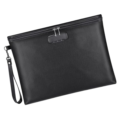 Documentos grandes con cerradura de código resistente a la temperatura almacenamiento de dinero bolsas archivos para documentos plata joyería