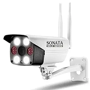 SONATA GOLD Security CCTV Bullet Outdoor Wireless Camera with Motion Detection and Wide Colored Night Vision IP66 Waterproof Two Way Audio Cloud Storage Support SD Card 128 GB 4G 3G Sim Camera