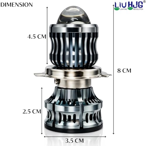 Image of LIU HJG High Bright LED H4 Headlight Bulb Waterproof & Dustproof 50W 12V DC Power Yellow White & Flashing Light Reflection High /Low Beam Universal fit for All Bikes & Cars Model (Pack of 1)