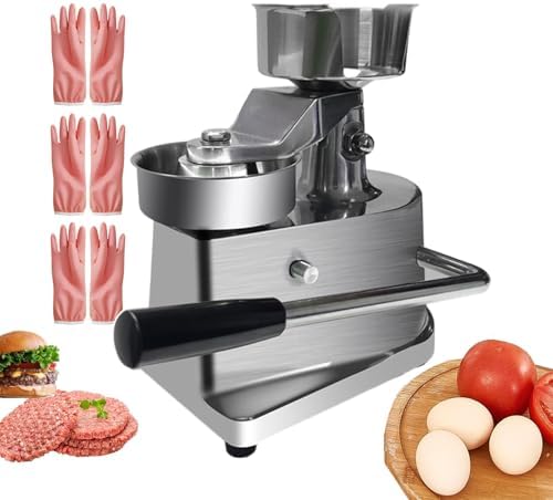Manual Hamburger Patty Maker - Perfect Burger Press for 4/5/6 Inch Patties - Heavy-Duty Meat Forming Machine for Commercial & Home Use - Ideal for Grill & BBQ