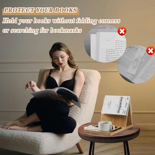 Sawjow SJ01 Triangle Book Holder, Book Nook Reading Valet thumb #3