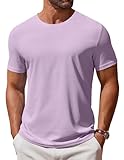 Picture of COOFANDY Men's T Shirt Short Sleeve Crew Neck T-Shirt Casual Summer Classic Basic Tee Shirts Lavender