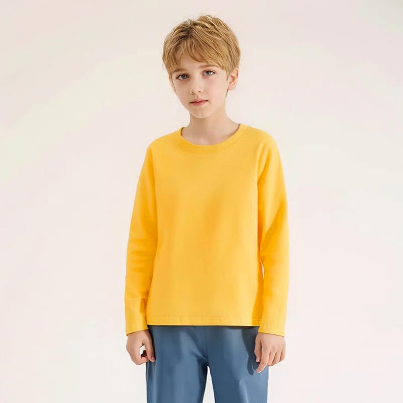 AIWUHE Toddler Long Sleeve T Shirts Cotton Soft Tshirts Boys Girls Basic Tee Undershirts Solid Color Crew Neck Tops 1-6Y3