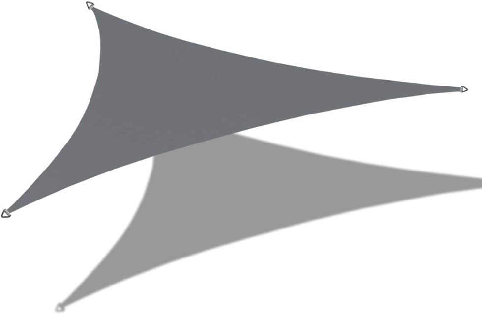 Alion Home 10' x 10'x 10' Triangle Waterproof Woven Sun Shade Sail in Vibrant Colors (Tangerine Orange)