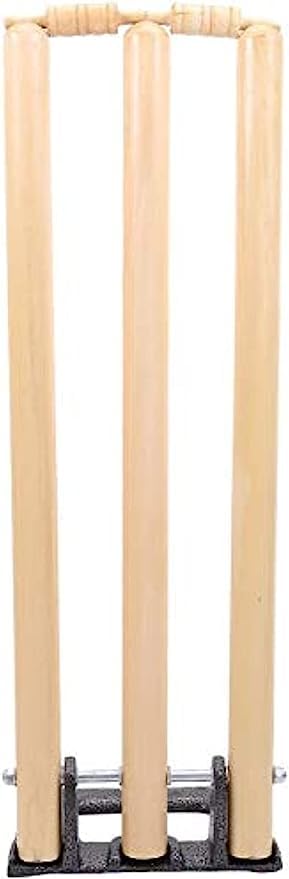 Cricket Spring Return Stumps Wickets Metal Base Multi Surface Placement,Cricket Stumps With Spring Stand 28 Inch, Beige, Multi Color