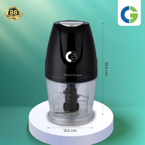 Image of CG - CHADR300 Adrina 300W Electric Vegetable Chopper Cutter, Chop, Mince, Dice, Whisk,Twin Blade, Large 400ML Bowl, OneTouch Operation, Compact Design, 2Yr Manufacturer Replacement Warranty - Black
