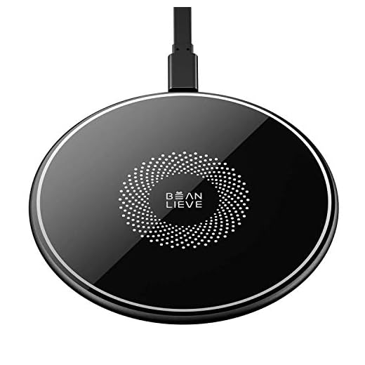 Beanlieve Qi Wireless Charging Pad,10W Wireless Charger Compatible with Galaxy S10/S10 Plus/S9/S9 Plus/S8/S8Plus,7.5W Wireless Charger Compatible with iPhone XS/X/8/8 Plus,5W for All Qi-Enabled Phone