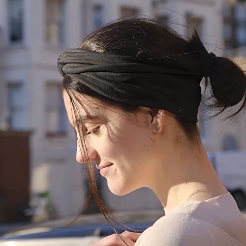 Image of DRESHOW 8 Pack Headbands for Women Yoga Knotted Headbands Elastic Criss Cross Hair Accessories Sports Head Wrap Non Slip
