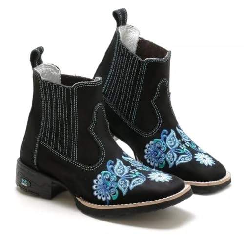 Qual a Melhor Bota Texana Feminina de 2025? Melhores Ranking 4 Bota Feminina Texana Country Em Couro Botina Bico Quadrado Bordado Flores RR Botas