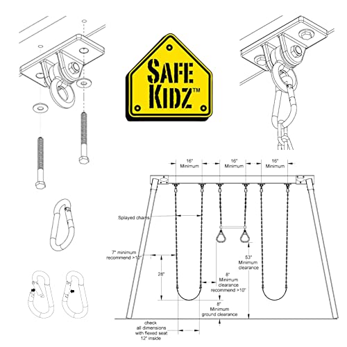 Safe Kidz Heavy Duty Swing Hangers, Set Of 2, Cast Iron + Mounting Hardware #TOP1