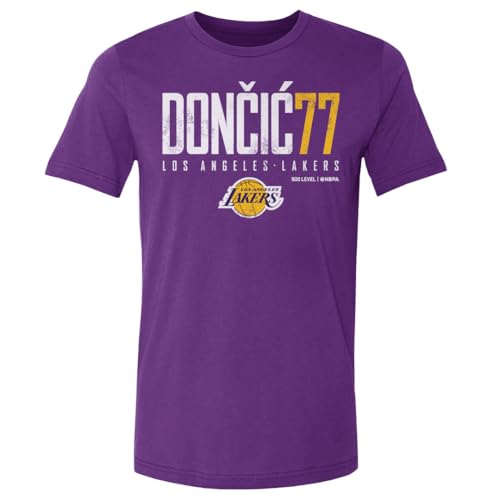 500 LEVEL Luka Doncic Los Angeles Lakers Shirt - Luka Doncic Los Angeles Lakers Elite WHT (Purple, Large)