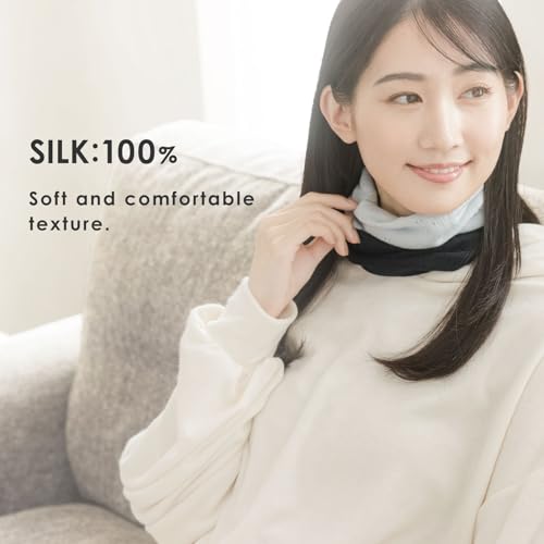Neck Warmer Women's 100% Silk Made in Japan Thin Neck Gaiter Neck Guard Sleeping3