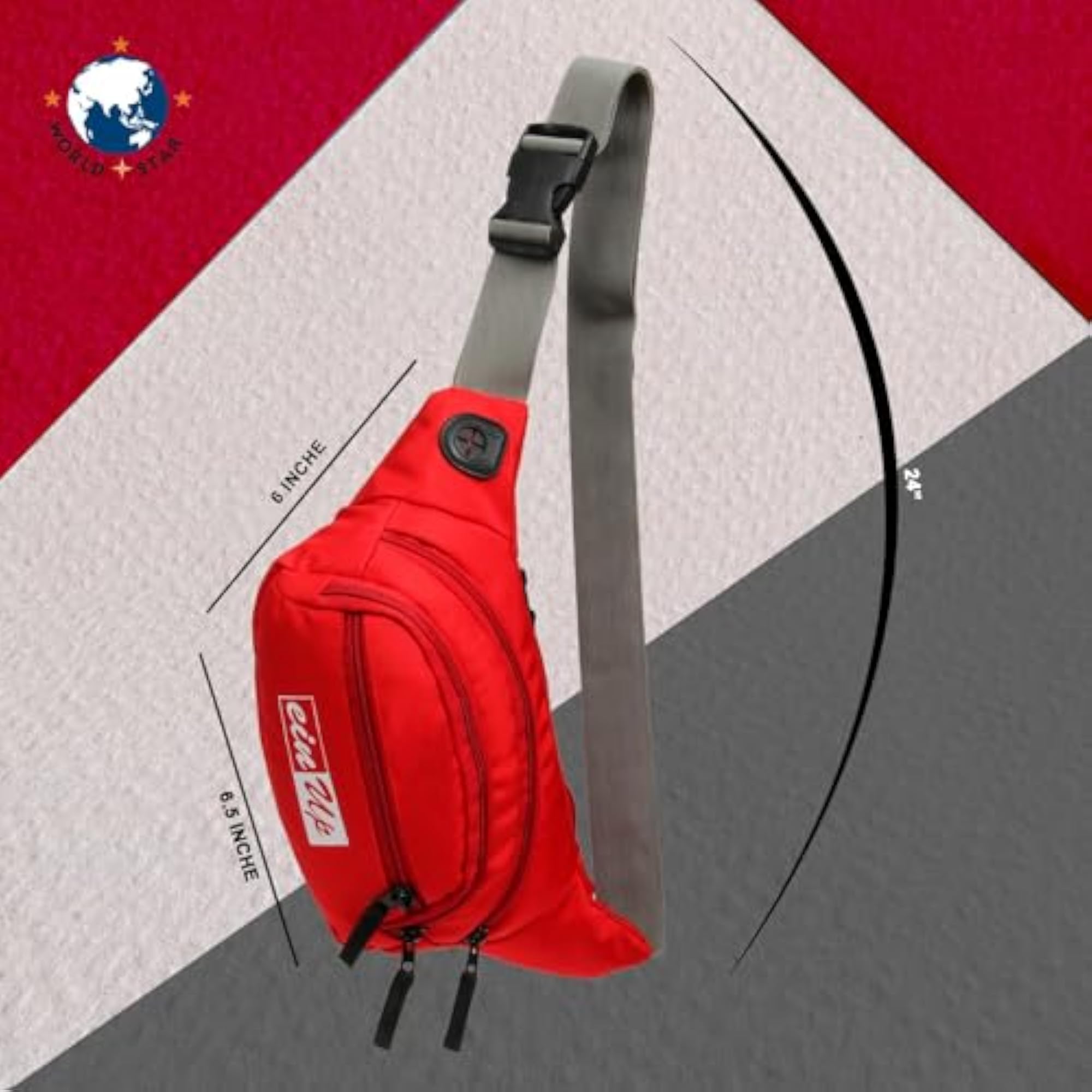 Polyester Waist Pack, Travel Handy Hiking Zip Pouch